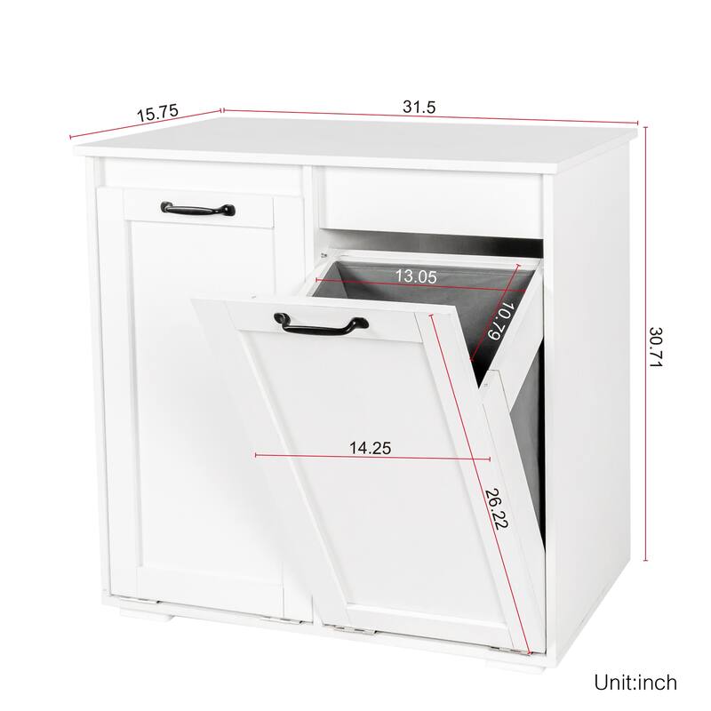 Laundry Cabinet ,with 2 Removable Liner Bags