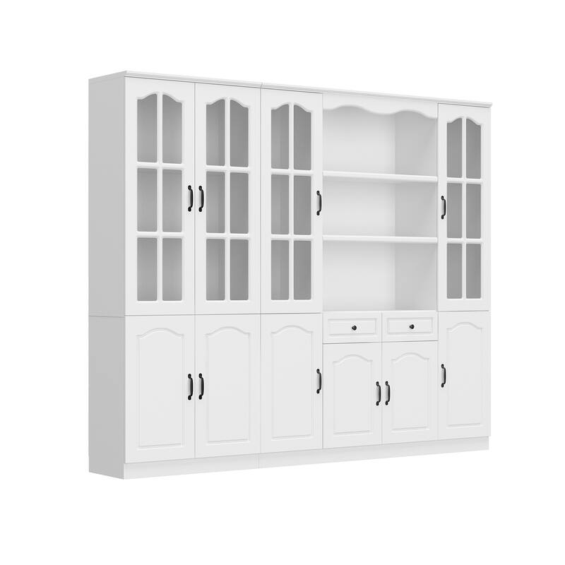 Modular White Contemporary Office Storage Display Cabinet w/UV Finish