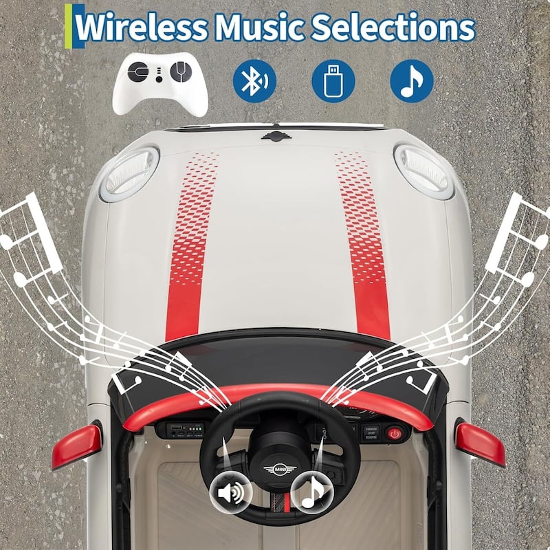 12V Ride on Car for Kids with Remote Control, Licensed BMW Electric Car, Black