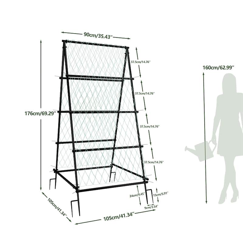 Garden Arch Tunnel Trellis Outdoor Tall Metal Arbor Walkway for Climbing Plants Vines Vegetables Yard Lawn Cucumber
