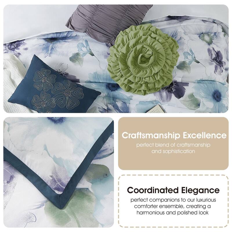 Nanshing Leela 7 Piece Floral Comforter Set