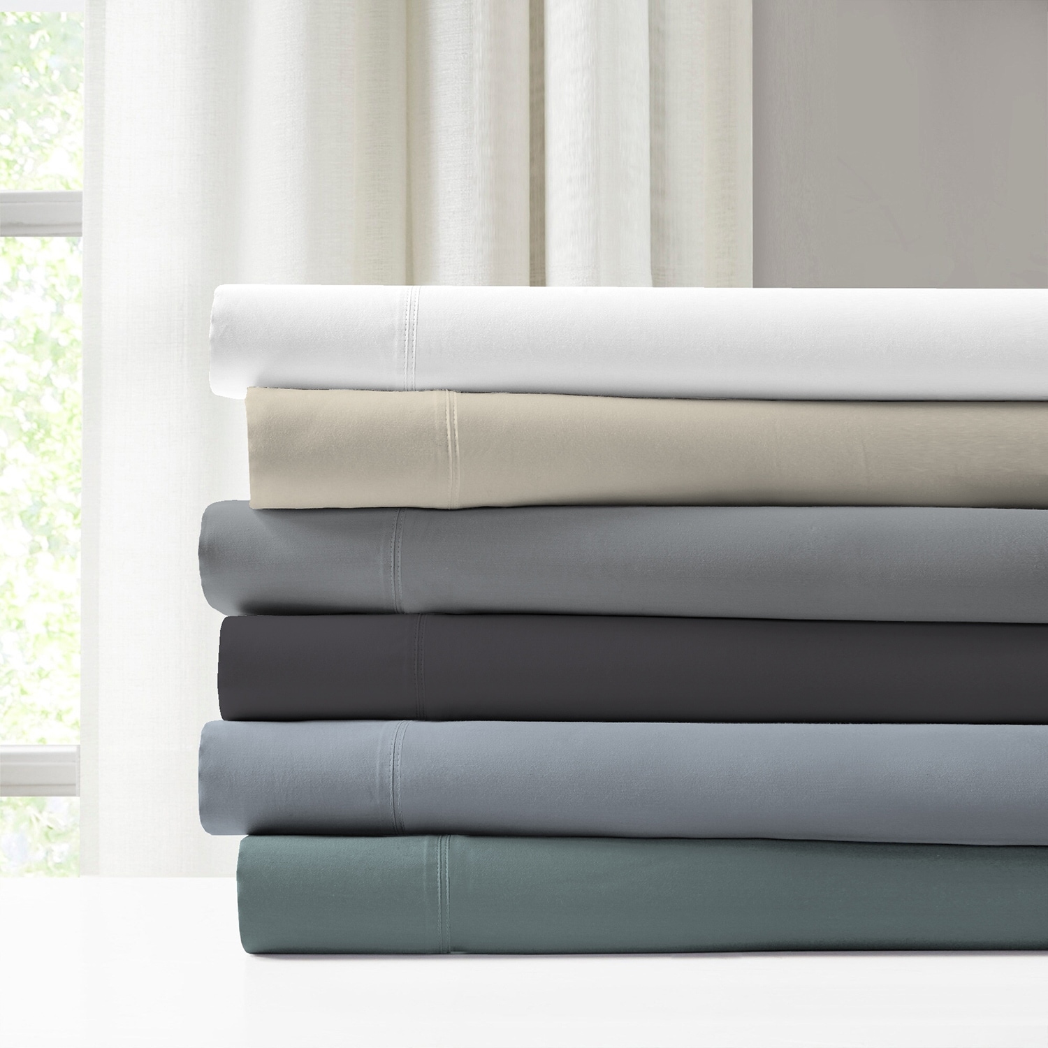 Color Sense 100% Cotton Ultra-Soft & Silky Wrinkle-Resistant Sheet Set
