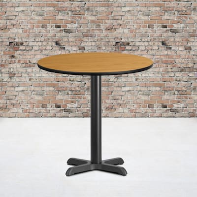 30'' Round Laminate Table Top with 22'' x 22'' Table Height Base - 30"W x 30"D x 31.125"H - 30"W x 30"D x 31.125"H
