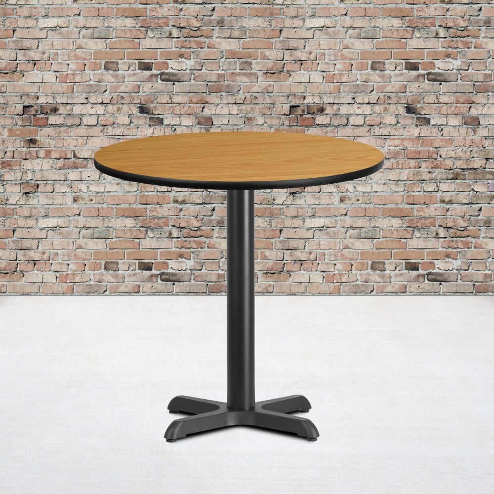 30'' Round Laminate Table Top with 22'' x 22'' Table Height Base - 30"W x 30"D x 31.125"H - 30"W x 30"D x 31.125"H