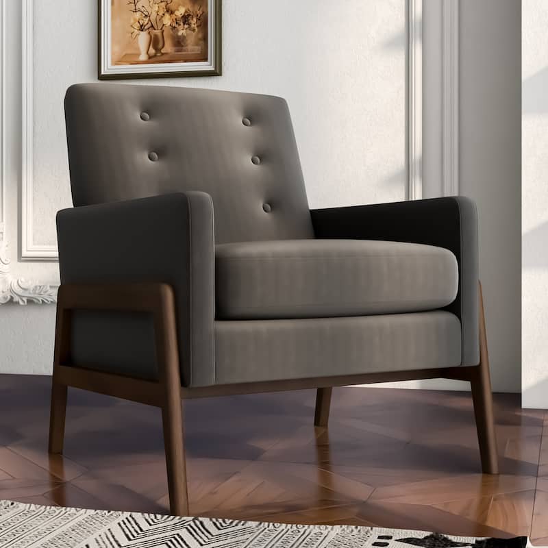 Sage Mid Century Modern Velvet Lounge Chair