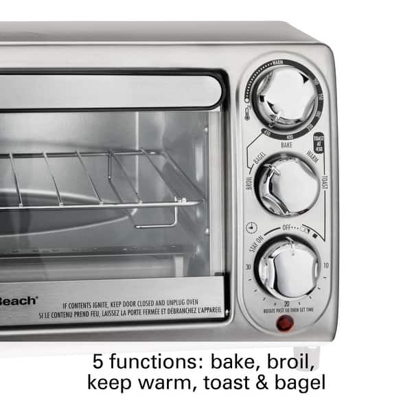 Hamilton Beach - 4-Slice Toaster Oven - Stainless Steel