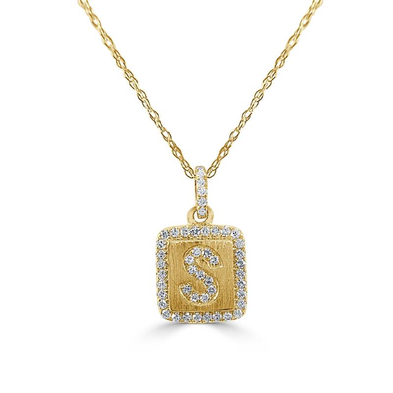 Joelle Collection Diamond 1/10 cttw. Initial Necklace 14K Yellow Gold - S