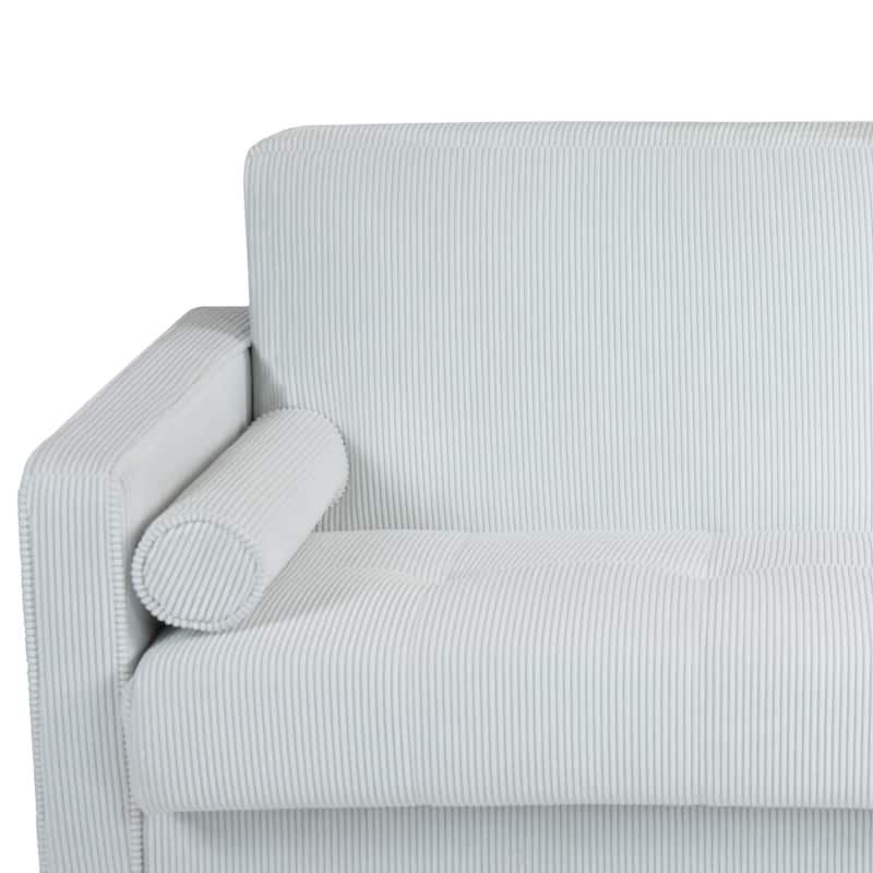 62.5'' W Corduroy Couch Upholstered Square Arm Sofa
