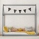 preview thumbnail 3 of 7, Gray Twin Size Wooden House Bed with Roof for Kids, Boys and Girls, Bedroom