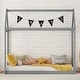 preview thumbnail 1 of 7, Twin Size Wood House Floor Bed, Wooden Montessori Bed Frame with Roof, Playhouse Twin Bed Frame for Kids, Teens, Boys or Girls Gray - Twin