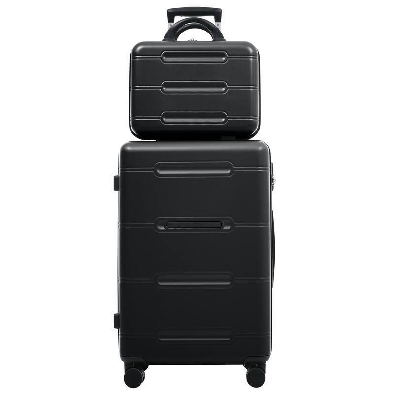 6 Piece Luggage Set, with Double Spinner Wheels Handle Password Lock, 14 IN Cosmetic Case 20/24/28 IN Luggages with Bag