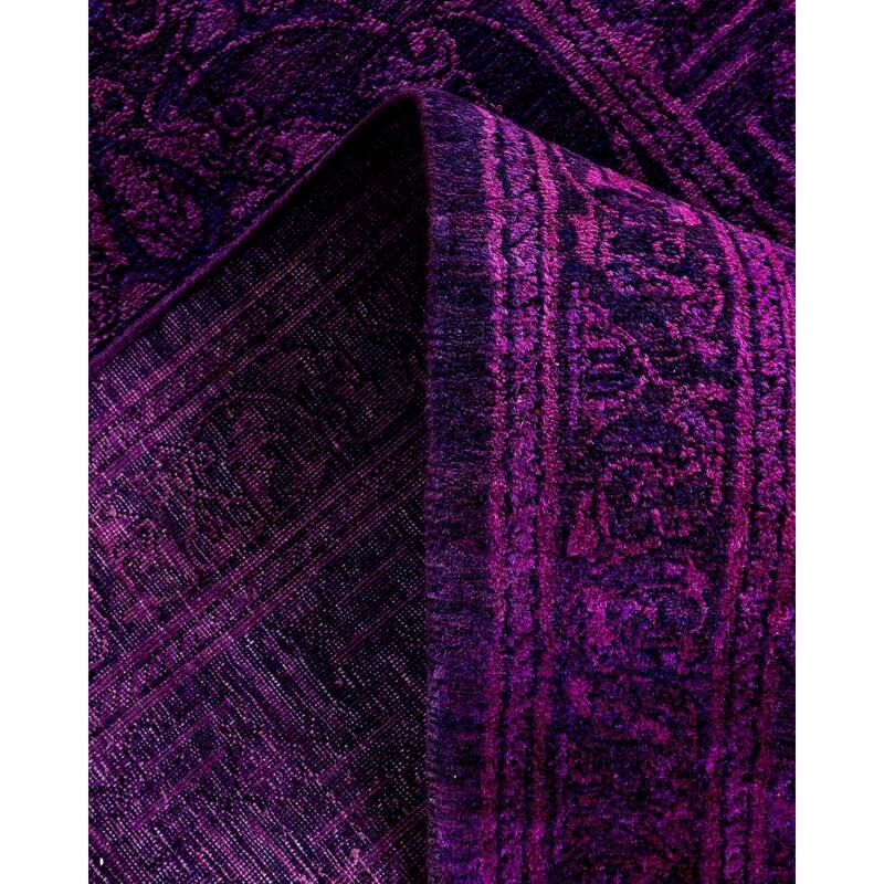 Contemporary Overdyed Wool Hand Knotted Runner - 2' 6" x 12' 5"