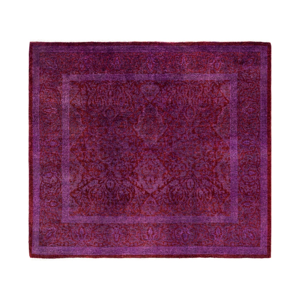 Overdyed One-of-a-Kind Hand-Knotted Area Rug - Purple - 3' 9" x 4' 2"
