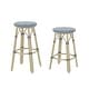 preview thumbnail 7 of 48, Elena Bohemian Round Wicker Patio Stools (Set of 2) by Furniture of America