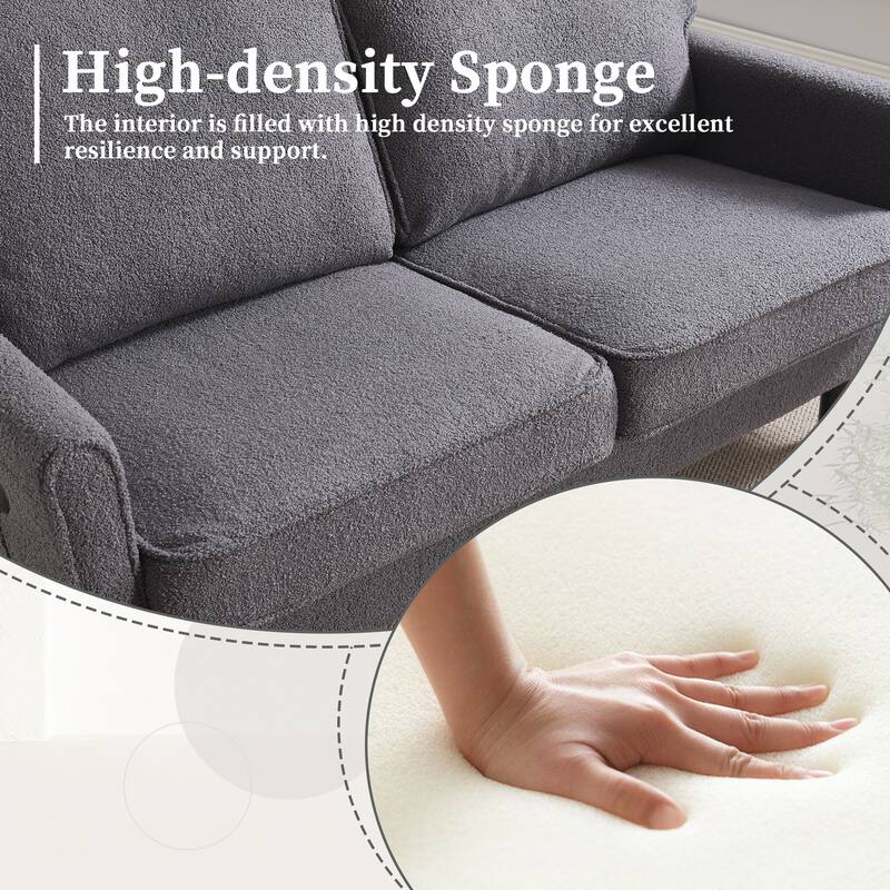 Multifunctional 2-Seater Loveseat Couch with USB & Charging Ports, Sofa Couch Lounge Sofa with Armrests