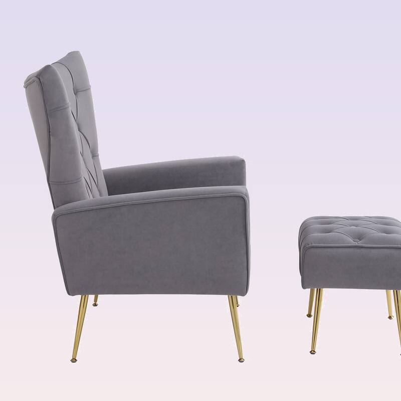 Modern Accent Chair with Ottoman for Living Room
