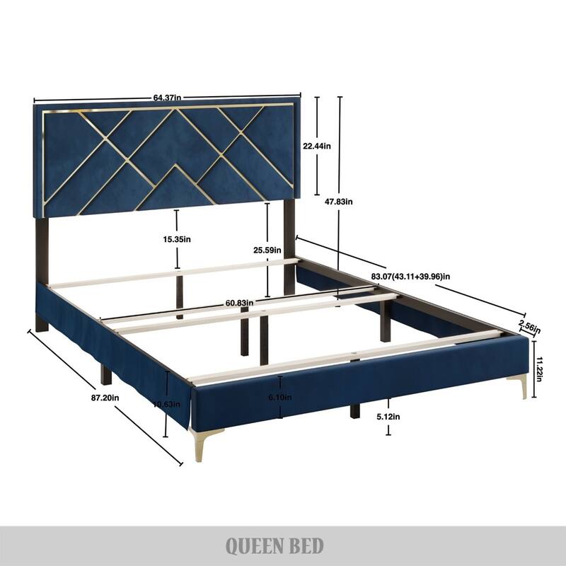 CraftPorch 3 Piece Bedroom Nightstands Set Velvet Upholstered Bed