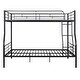 preview thumbnail 4 of 28, Full XL Over Queen Bunk Bed, Streamlined Iron Frame Platform Bed with Gridded Guardrails, Ladder, Split into 2 Individual Beds