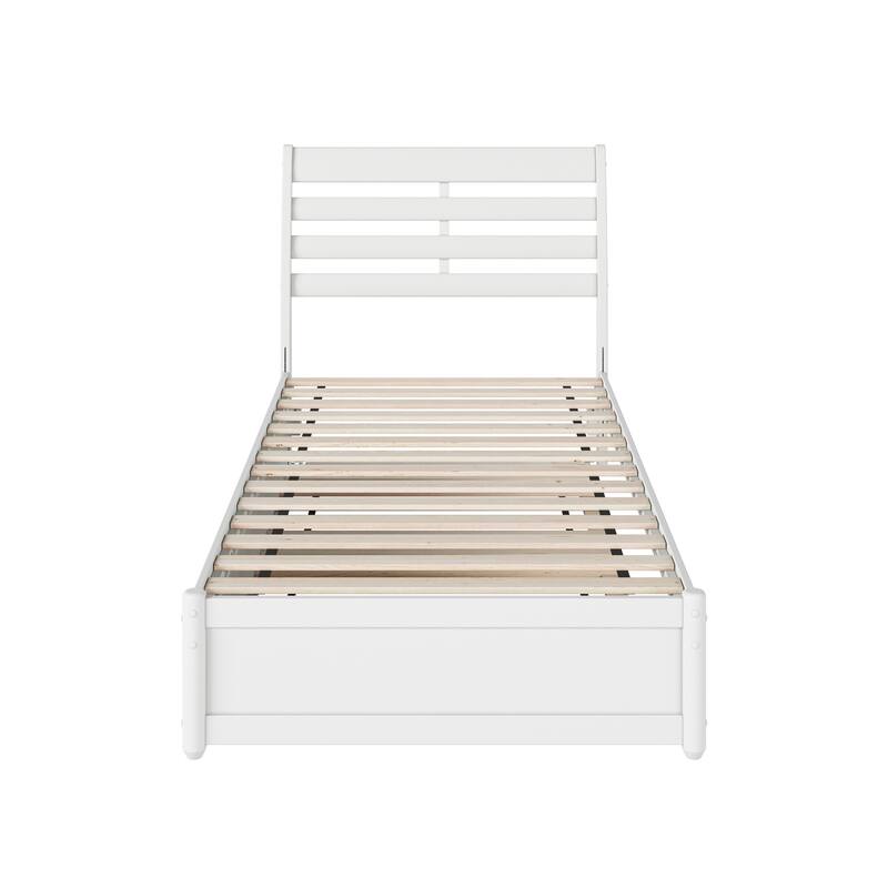 Emelie Platform Bed with Panel Footboard and Twin XL Trundle