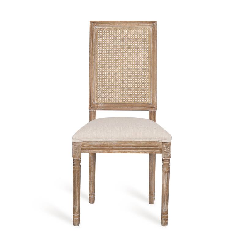 Regina Wood and Cane Upholstered Dining Chair (Set of 4) by Christopher Knight Home