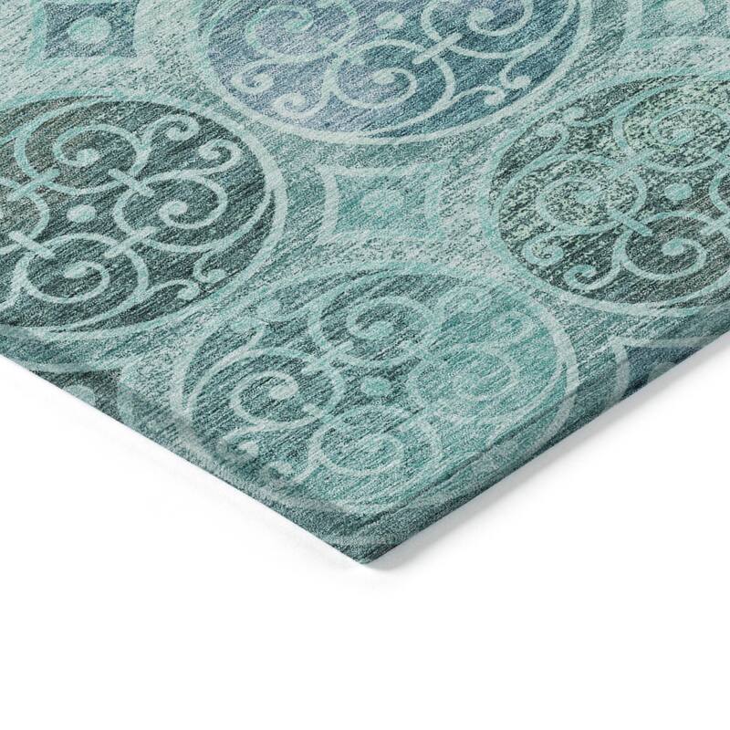 Machine Washable Indoor/ Outdoor Chantille Vintage Medallions Rug