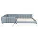 preview thumbnail 8 of 16, Queen Size & Twin XL Size Upholstered Platform Bed, Mother & Child Bed, PU Leather, Gray