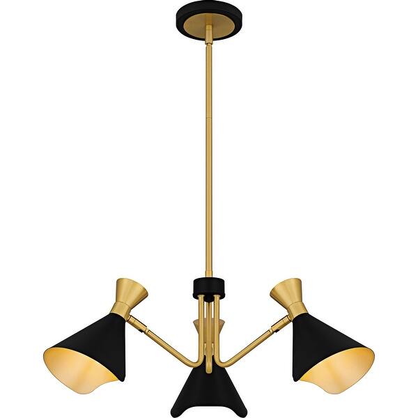 slide 2 of 10, Arden 3-Light Matte Black Chandelier