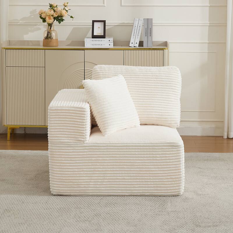 Convertible Corduroy Modular Sectional Sofa No Assembly Required