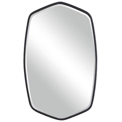 3' Black Novelty Furniture Uttermost Duronia Geometrical Iron Mirror