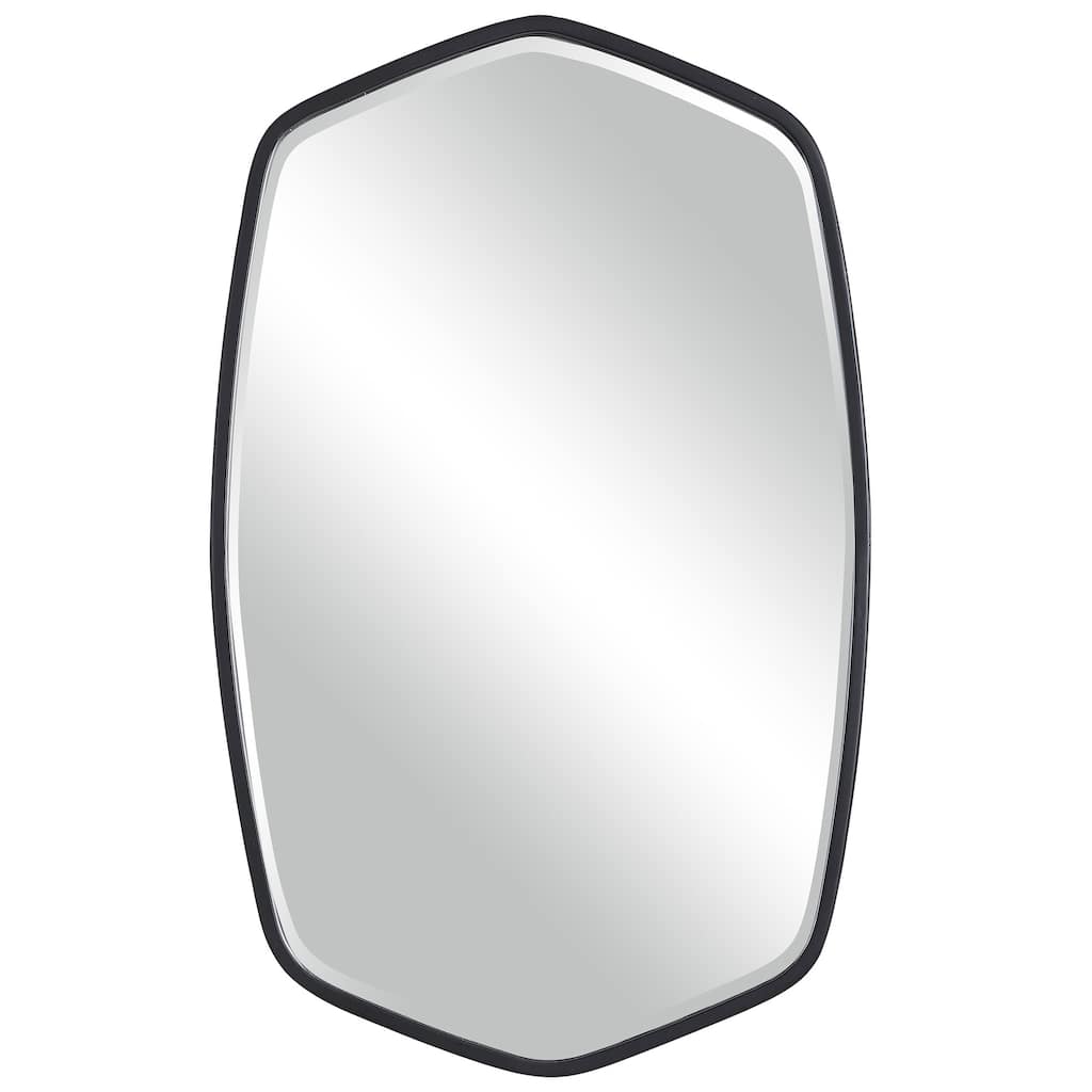 3' Black Novelty Furniture Uttermost Duronia Geometrical Iron Mirror