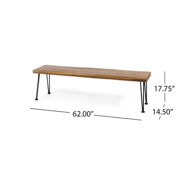 Zion Outdoor Modern Industrial Acacia Wood Bench With Metal Hairpin Legs By Christopher Knight Home Overstock 31294596