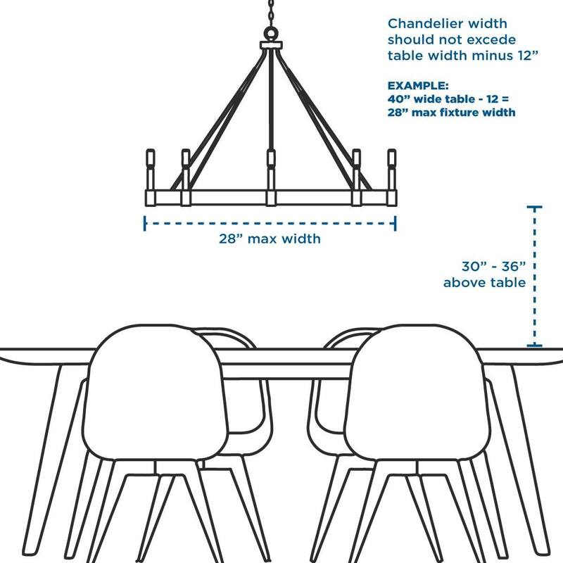 Tanner Collection Five-Light Matte Black Transitional Chandelier - 20.5 in x 20.5 in x 21.5 in