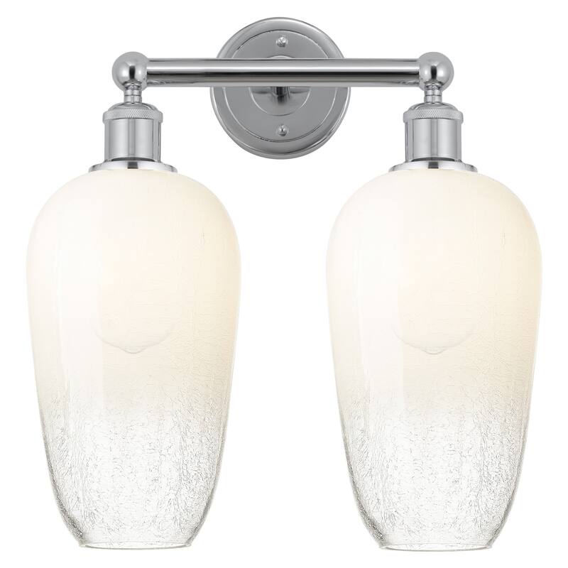 Innovations Lighting 616-2W-18-16 Brookhaven Flute Vanity Brookhaven - Polished Chrome / Opal