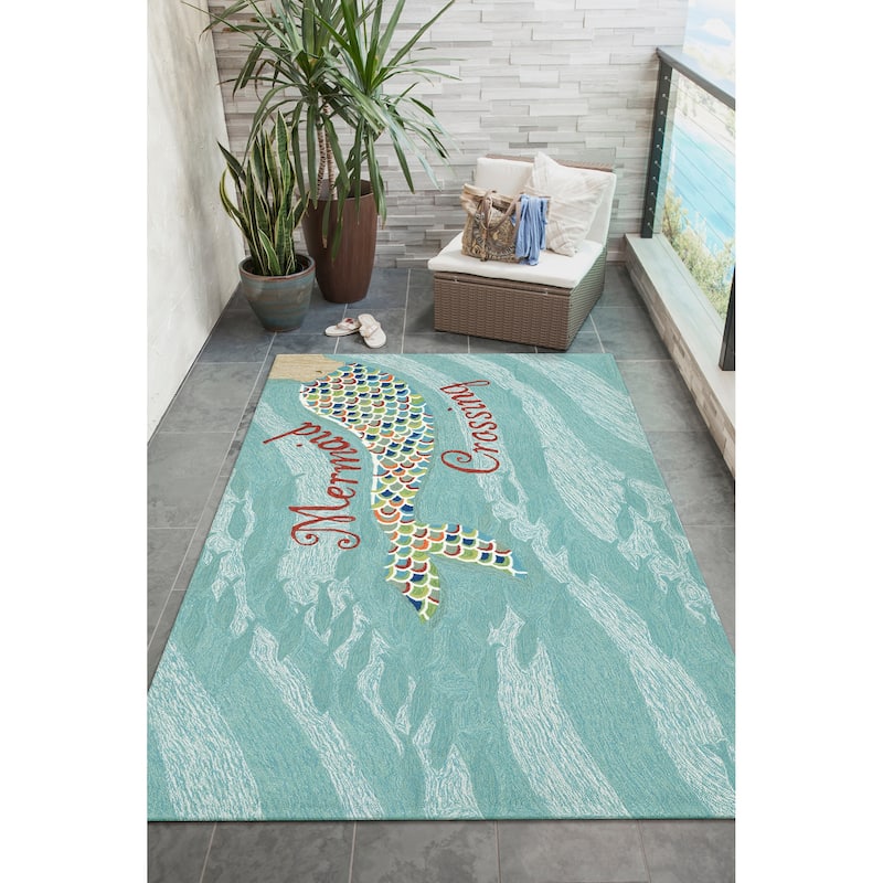 Liora Manne Frontporch Mermaid Crossing Indoor/Outdoor Rug - 2'6" x 4'