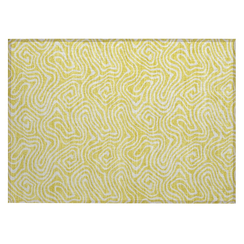 Machine Washable Indoor/ Outdoor Modern Trance Chantille Rug