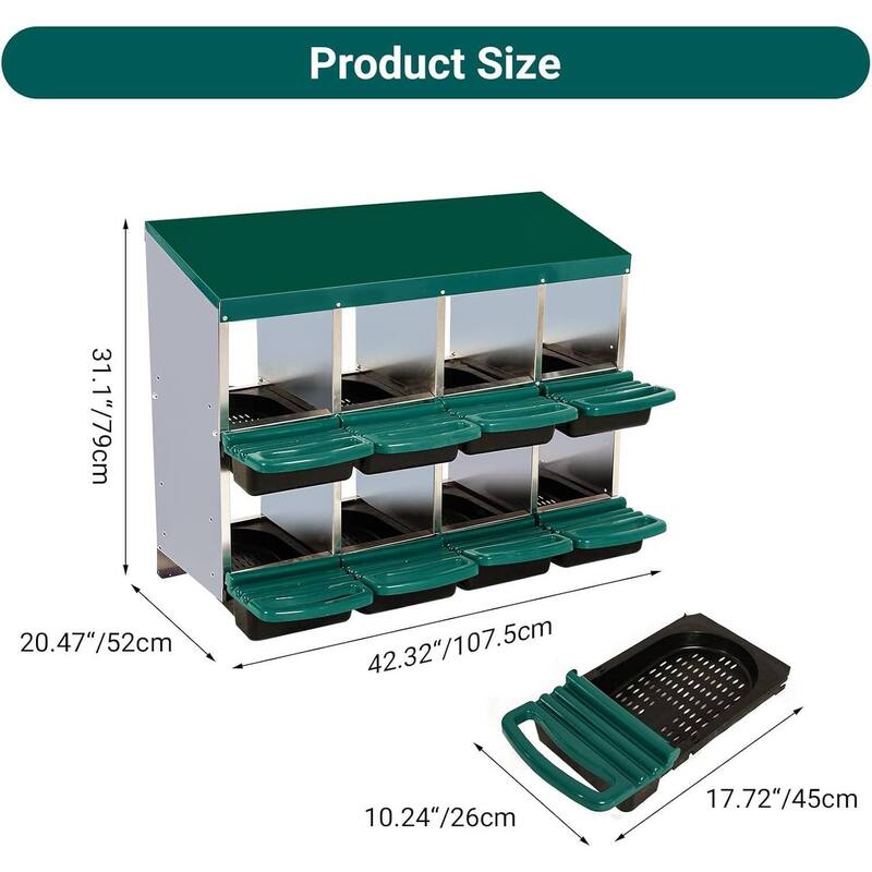 Nesting Boxes for Chickens with Lid Cover