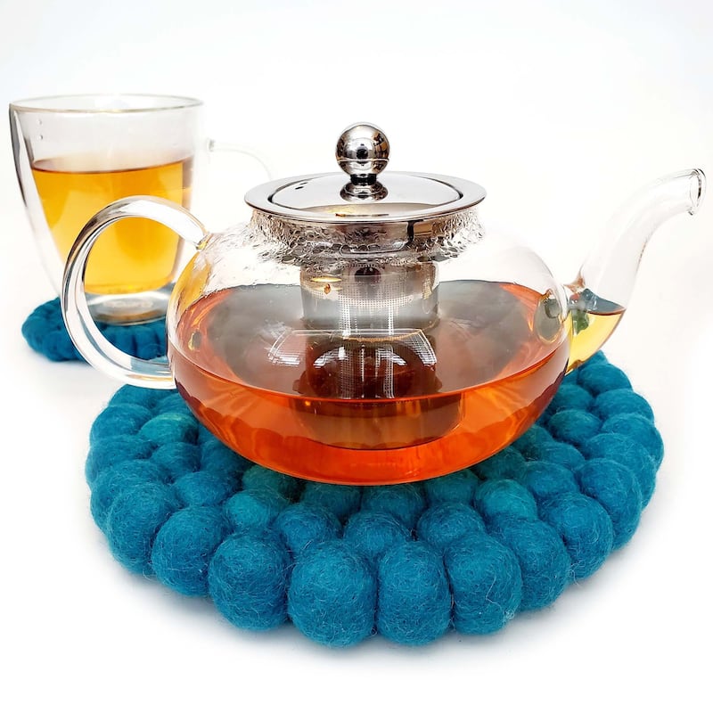 Felt Ball Trivet Round, Mustard Medley Bed Bath & Beyond 35808939