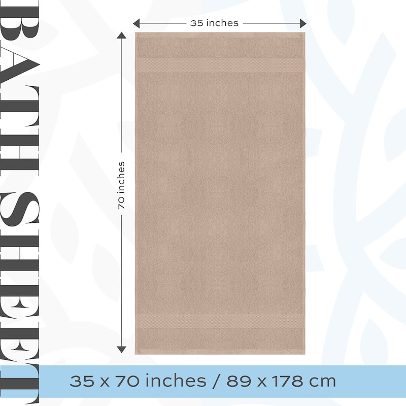 White Classic Luxury Cotton Oversized Bath Sheet 35x70 - Set of 2