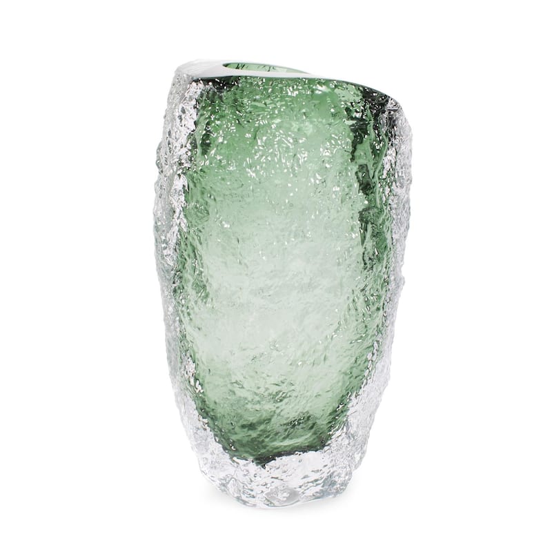 Emerald Crystalized Glass Vase