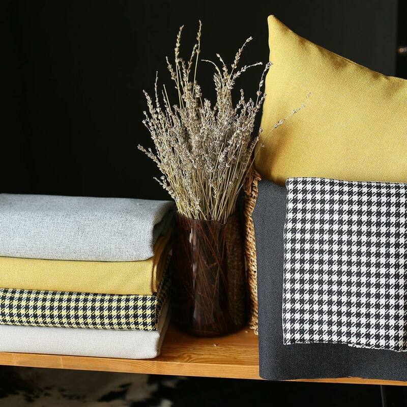 HomeRoots Set Of Four 20" X 12" Black And Yellow Geometric Zippered Handmade Polyester Lumbar Pillow
