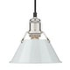 preview thumbnail 1 of 0, Yep by Golden Lighting Orwell 1-light 8in Pendant in Pewter and Dusky Blue shade - Silver