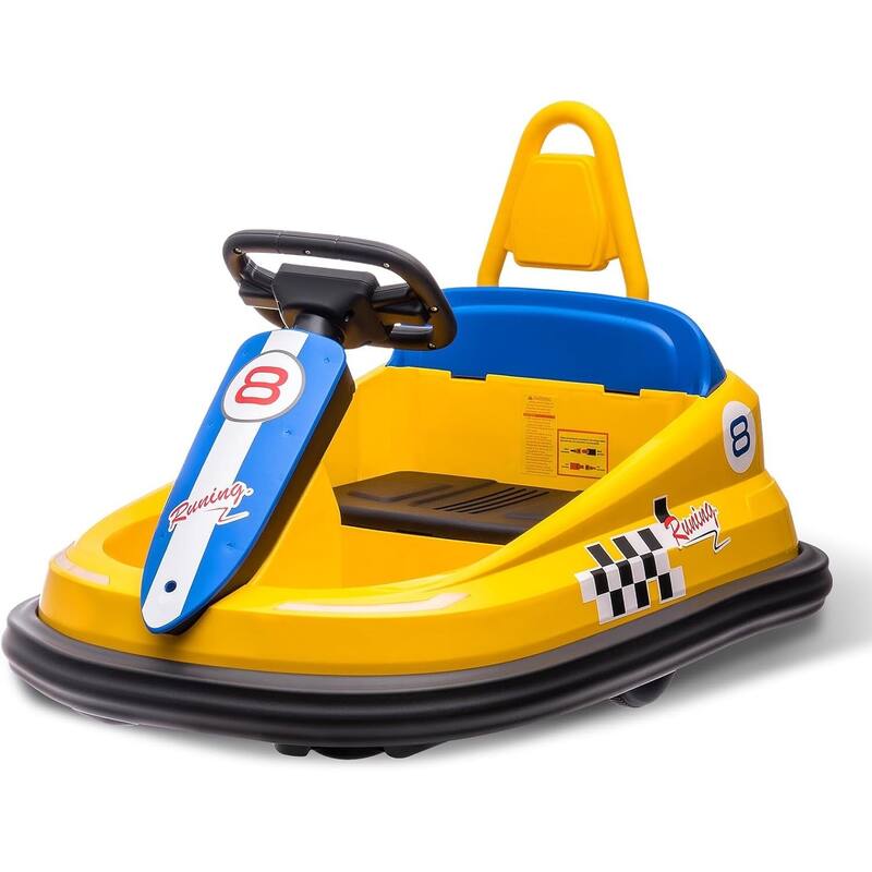 6V Electric Ride On Toy Bumper Car for Kids 1.5-6 Years Old - Yellow