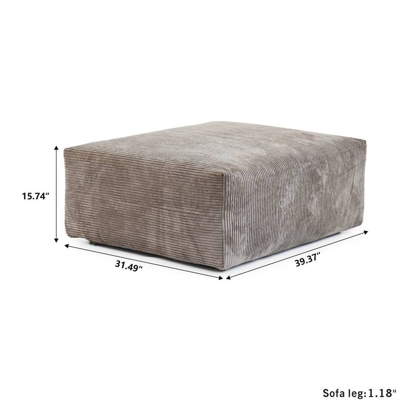 Large Corduroy Fabrics Upholstery Modular Sectional Sofa Set for Living Room