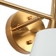 preview thumbnail 8 of 10, Nisa Modern 3-Light Bathroom Vanity Light White Gold Metal Wall Sconce - L 22.5"* W 7.9"* H 9"
