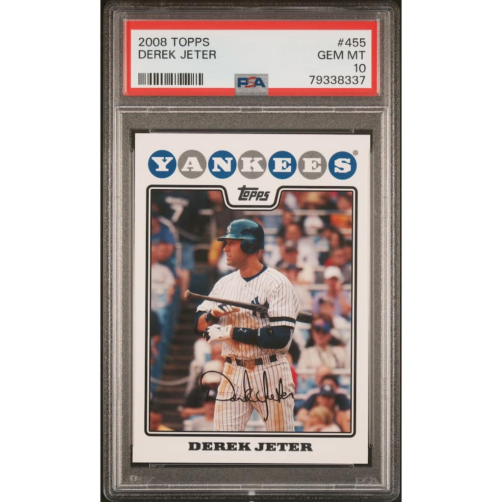 Derek Jeter 2008 Topps Baseball Card #455 Graded PSA 10 - Black - 8'6" x  11'6" - Overstock - 40998909