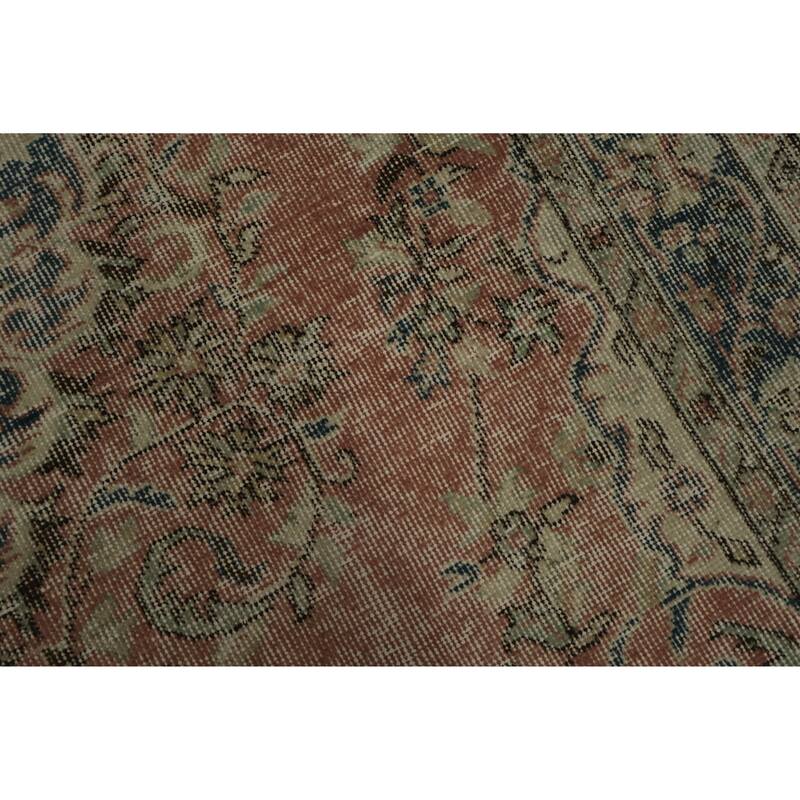 Hand Knotted Oriental 100% Wool Carpet Transitional Floral Pink Anatolian Area Rug - 9' 9'' X 5' 6''