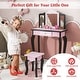 preview thumbnail 43 of 53, Costway Kids Vanity Table & Stool Set with Cute Polka Dot Print - See Details