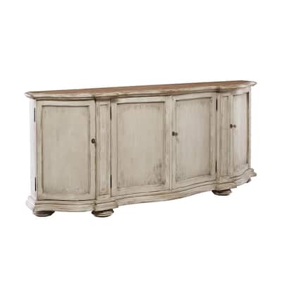 Two Tone Briquette 78.75-inch 4-Door Sideboard, Gray