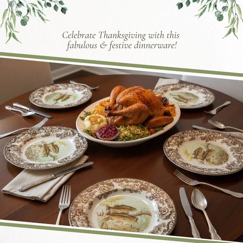 Spode Woodland Fish Motif Salad Plate