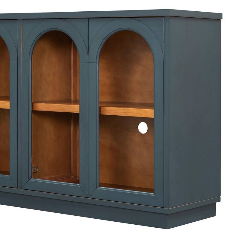 57.7" Large Sideboard Buffet Cabinet with Adjustable Shelves and Glass Doors for Kitchen and Dining Room